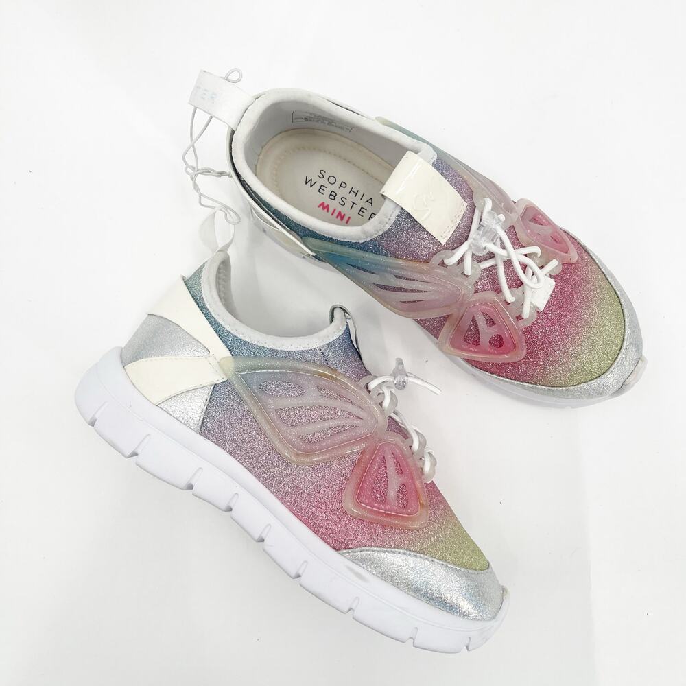 SOPHIA WEBSTER Mini Shoes Girls Size 34 (US 2) Sneakers Butterfly Ombre Rainbow